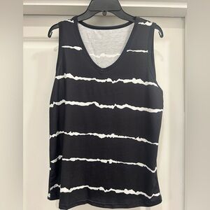 SHEIN Black and White Striped Tank Top